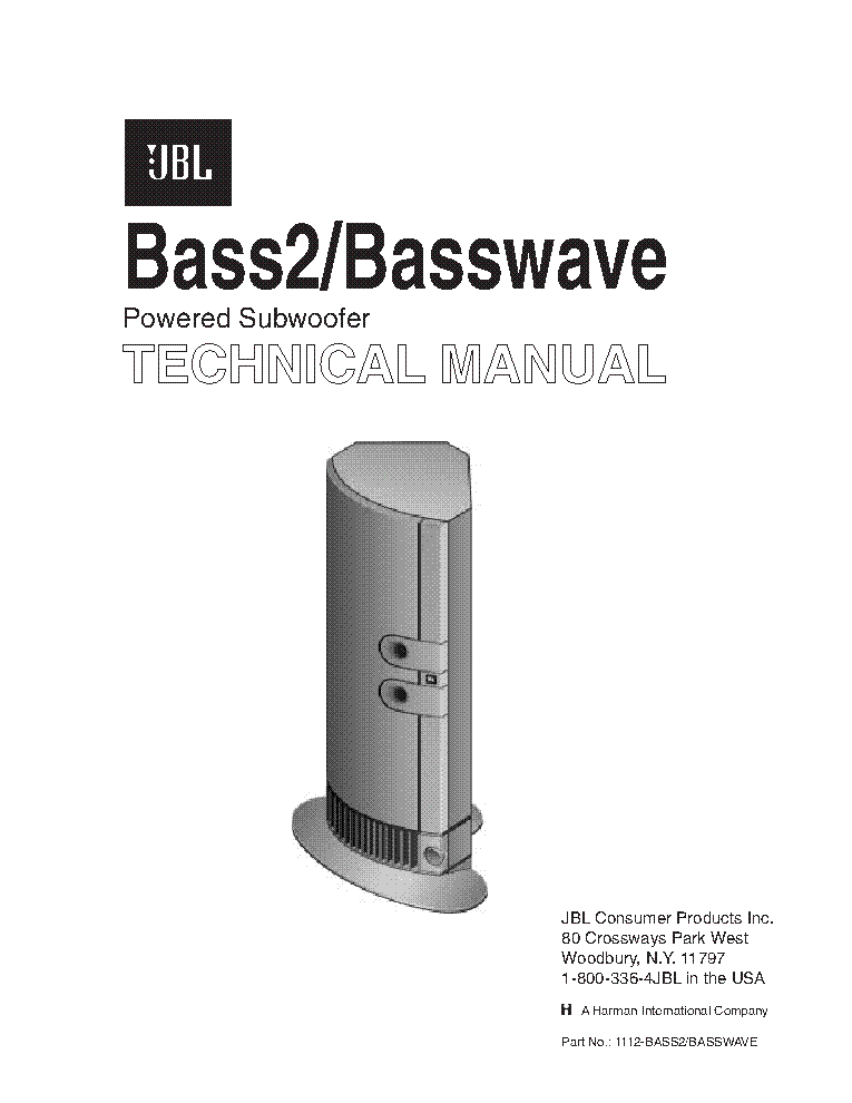 JBL BASS2 BASSWAVE SM service manual (1st page)