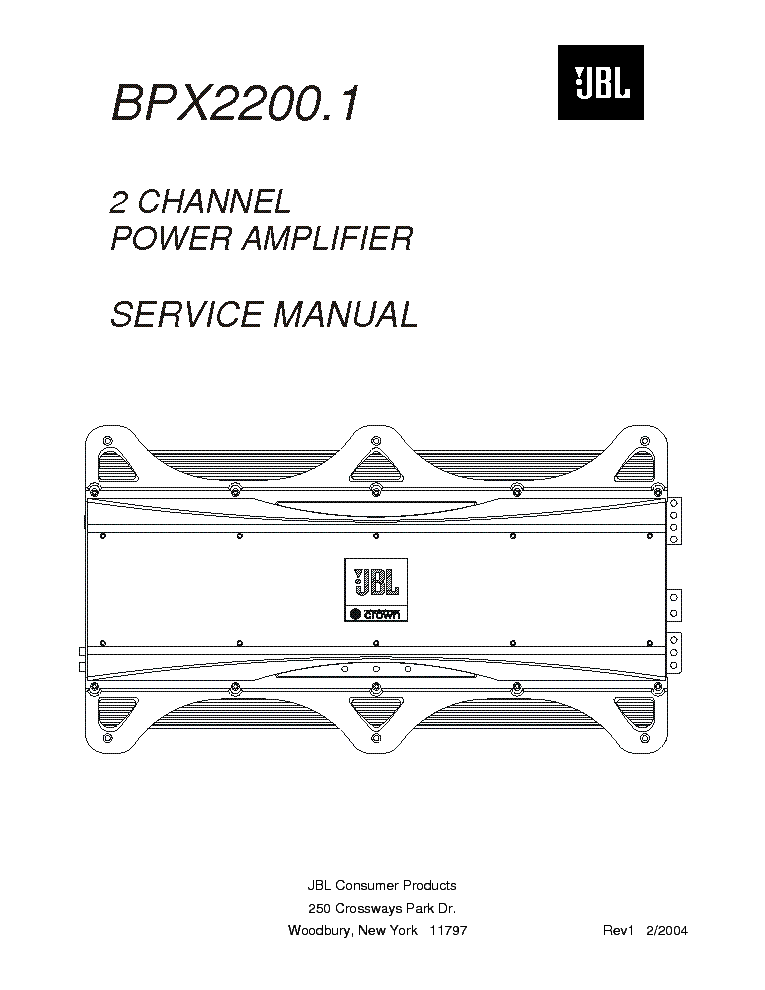 JBL BPX2200.1-AMPLIFIER service manual (1st page)