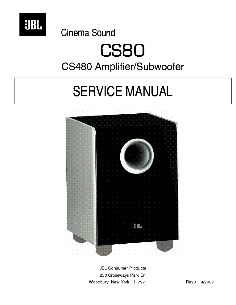 JBL CS80 CS480 SM service manual (1st page)