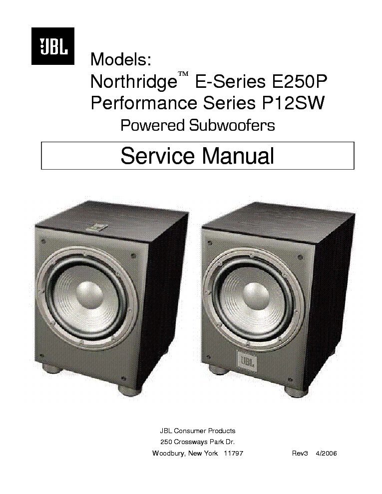 JBL E250P P12SW SM service manual (1st page)