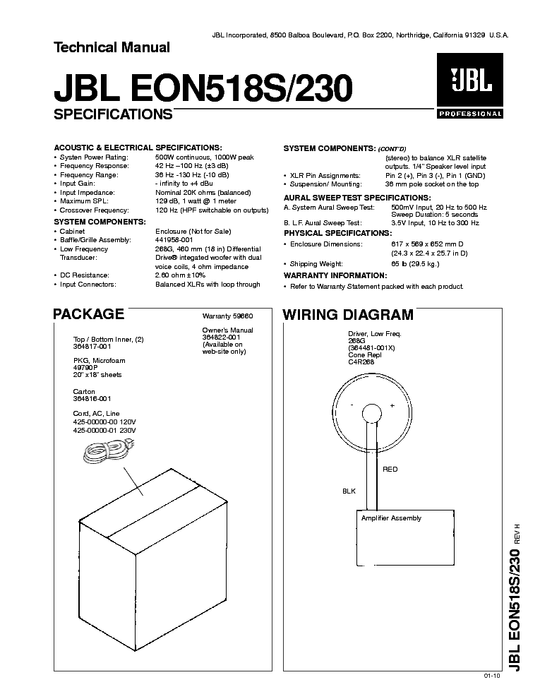 Схема jbl eon 615