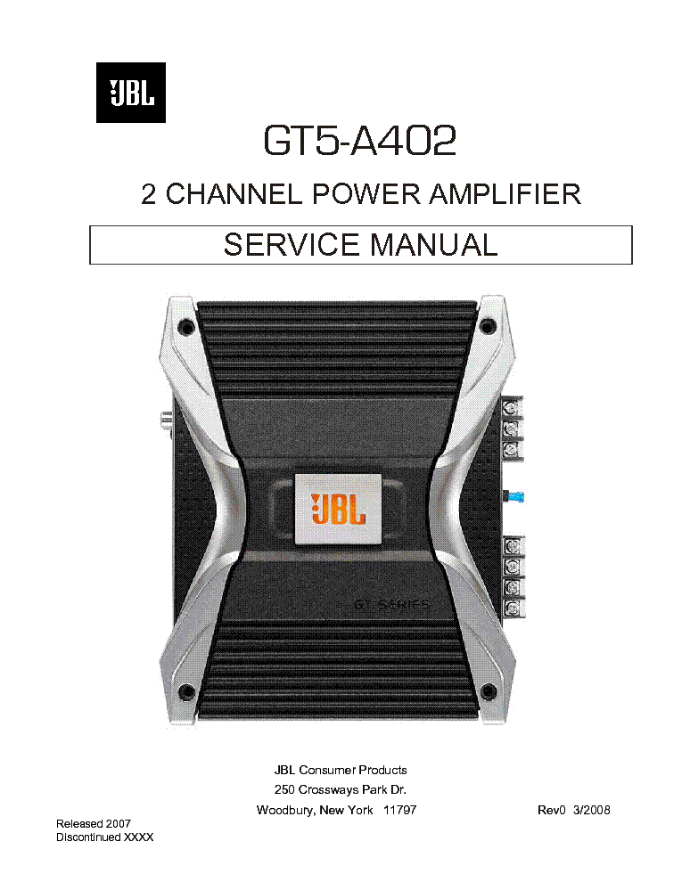 JBL GT5A402 SM CARAMP service manual (1st page)