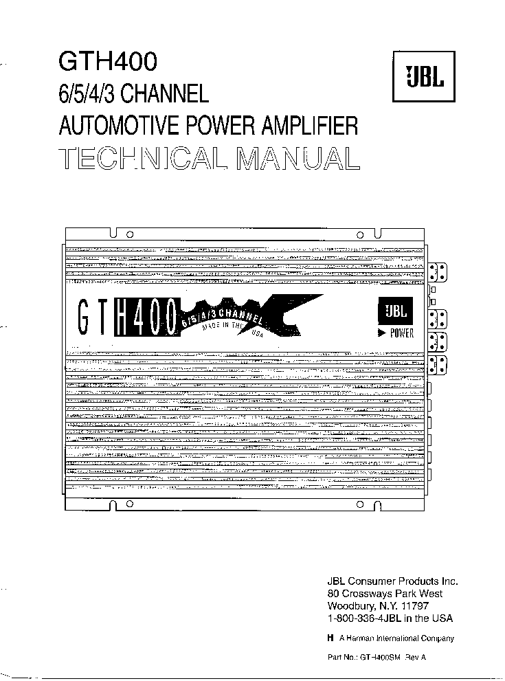 JBL GTH-400 service manual (1st page)