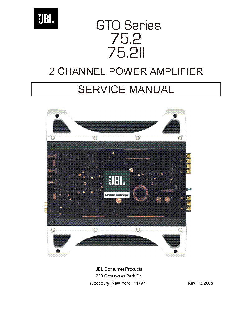 JBL GTO-75 2 GTO-75 2 II service manual (1st page)