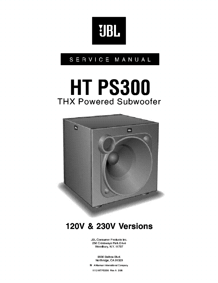 JBL POWERED SUBWOOFER Service download, schematics, repair info for electronics experts