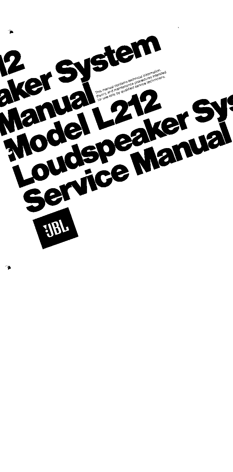 JBL L212 ACTIVE SUBWOOFER service manual (1st page)