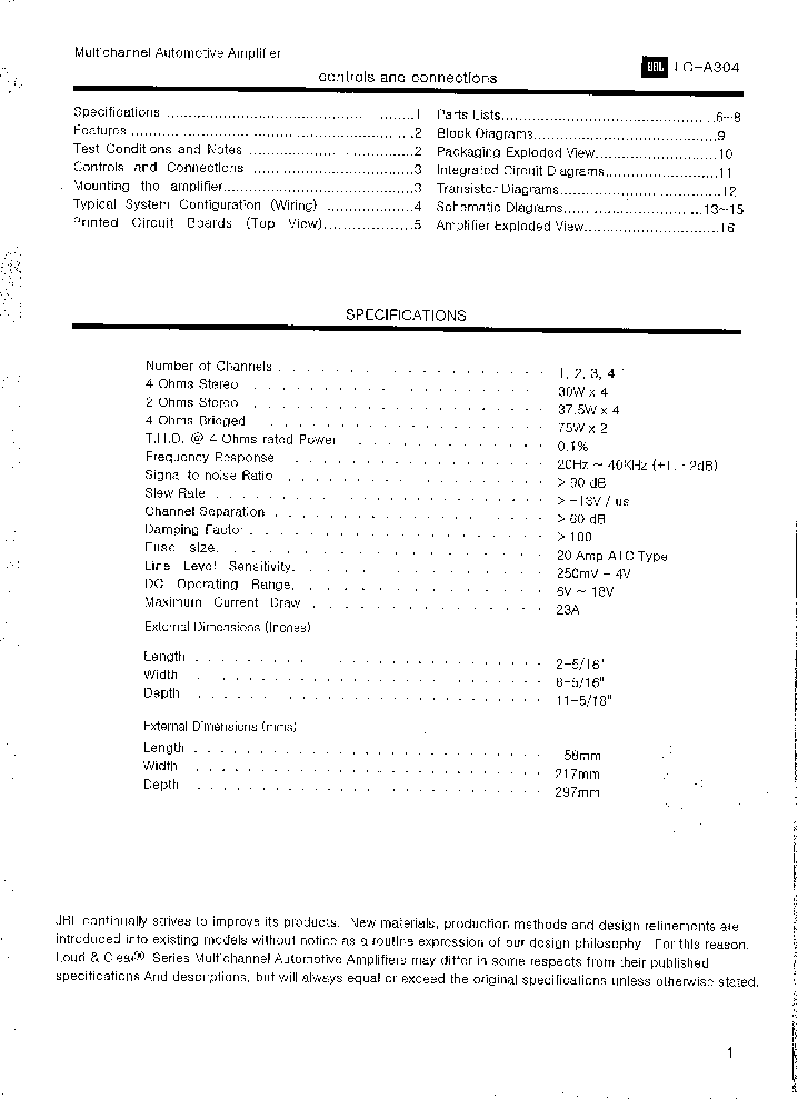 JBL LCA304 service manual (2nd page)