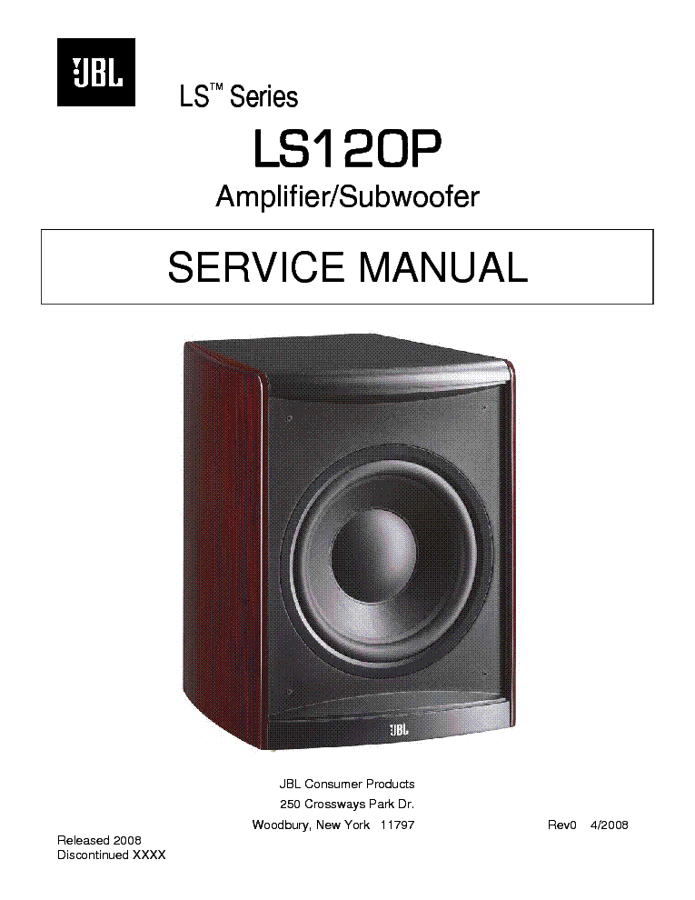 JBL LS120P AMPLIFIER SUBWOOFER SM service manual (1st page)