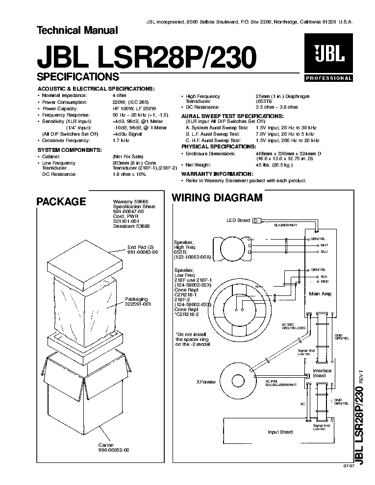 JBL LSR28P-230 service manual (1st page)