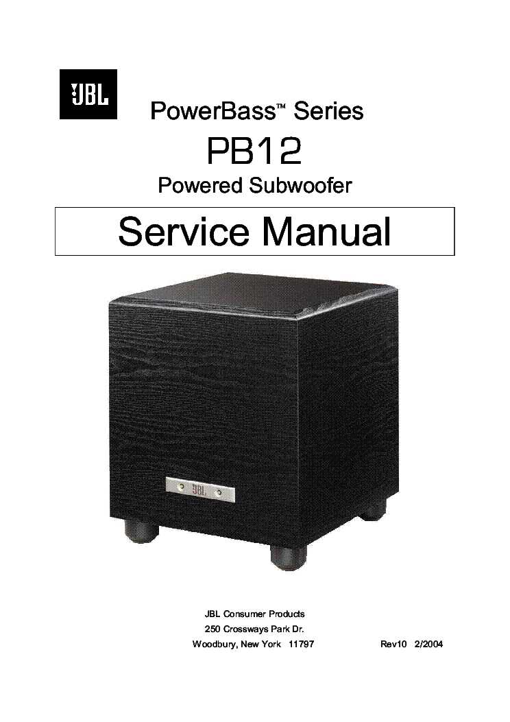 JBL PB-12 POWERED SUBWOOFER SM service manual (1st page)