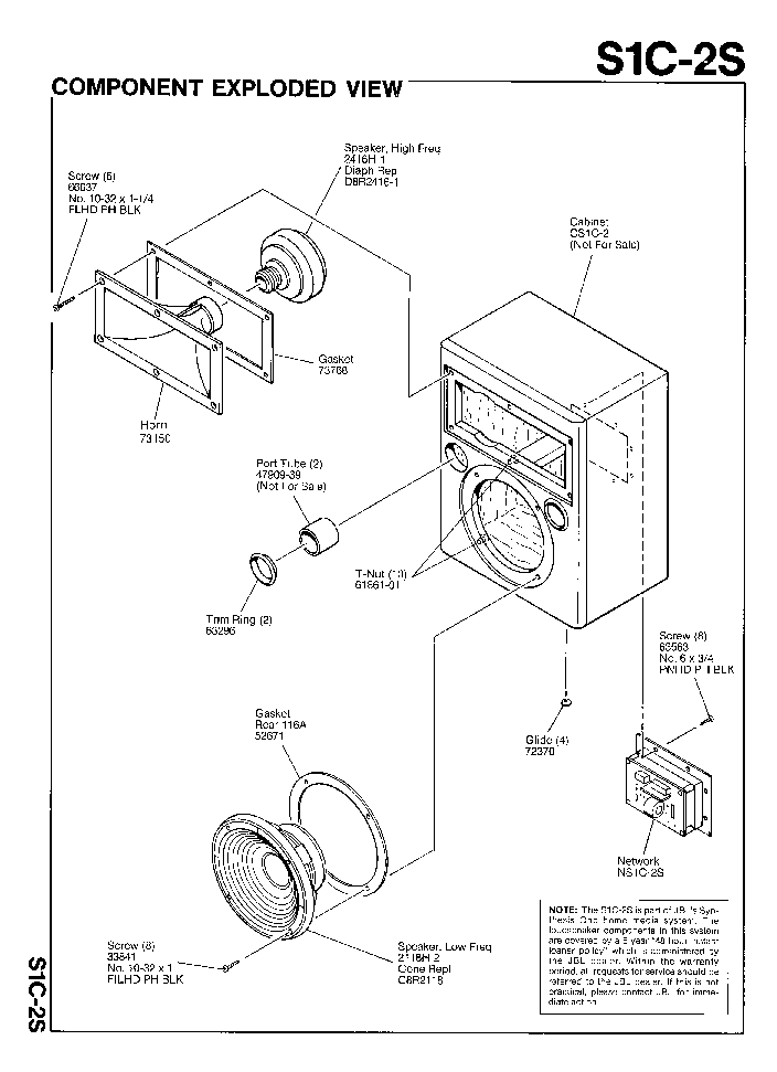 JBL S1C-2S SPEAKER-SYNTHESIS SM service manual (2nd page)
