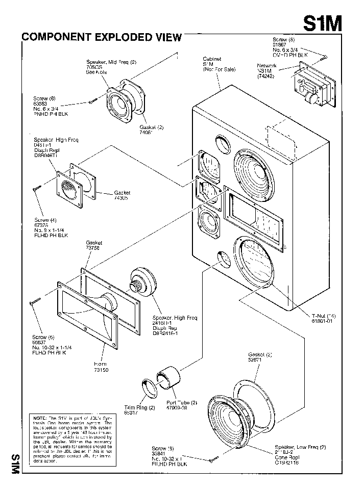 JBL S1M SPEAKER-SYNTHESIS SM service manual (2nd page)