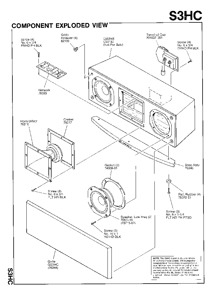 JBL S3HC SPEAKER-SYNTHESIS SM service manual (2nd page)