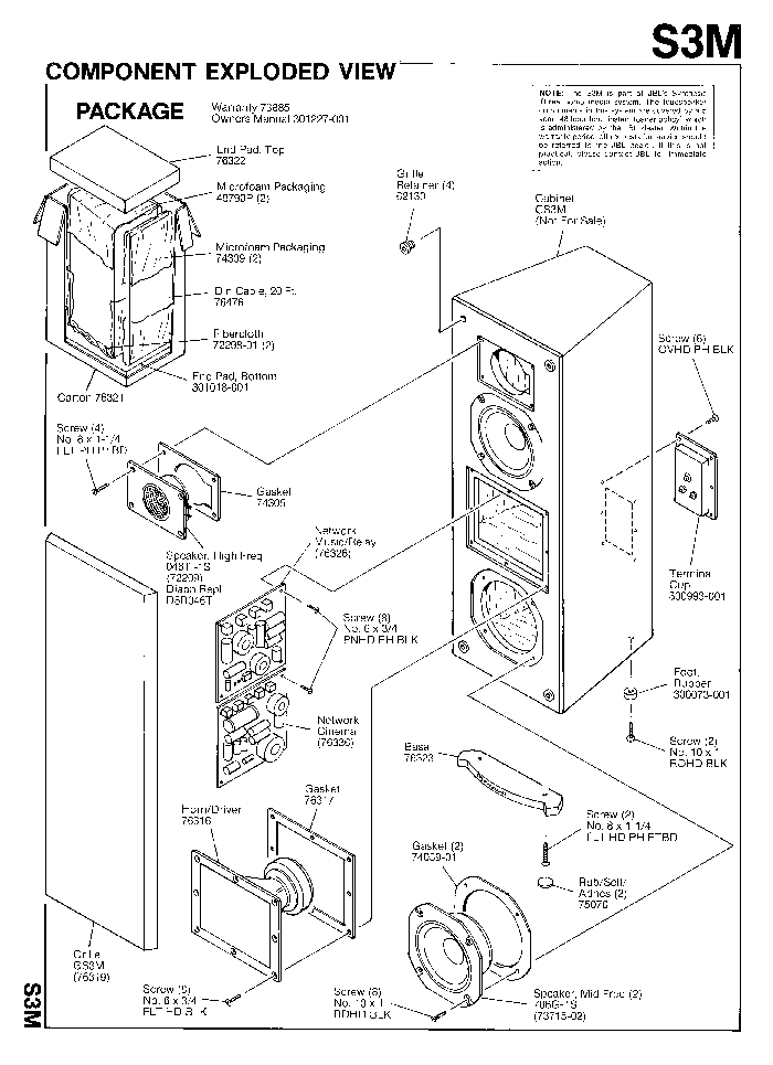 JBL S3M SPEAKER-SYNTHESIS SM service manual (2nd page)