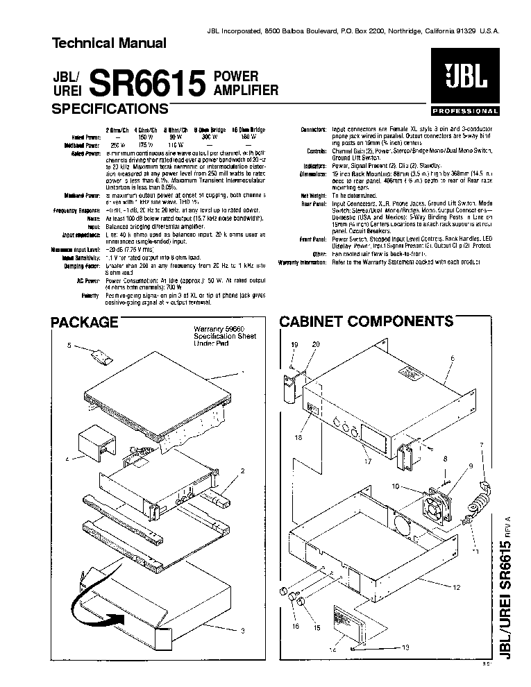 JBL SR-6615 service manual (1st page)