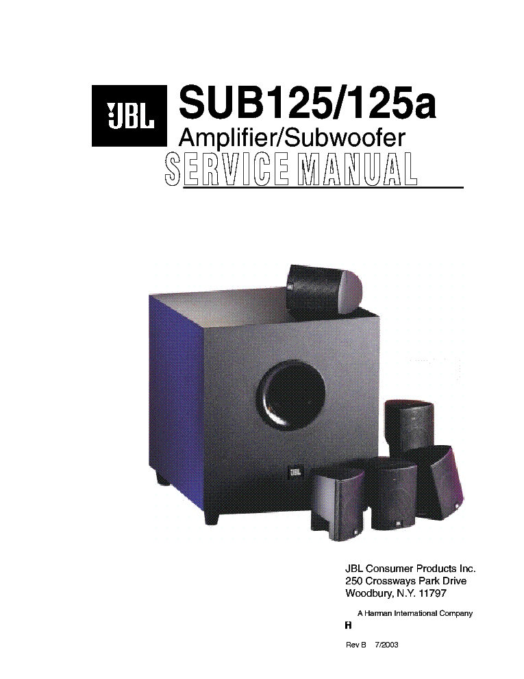 JBL SUB125 125A service manual (1st page)