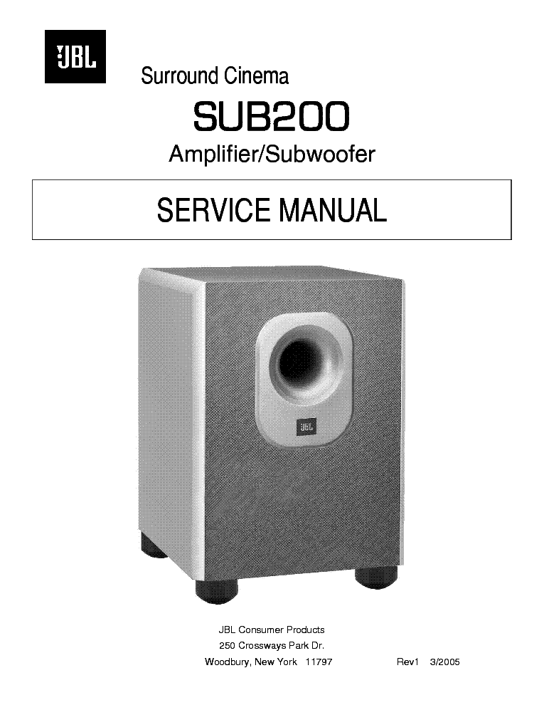 JBL SUB200 SM service manual (1st page)