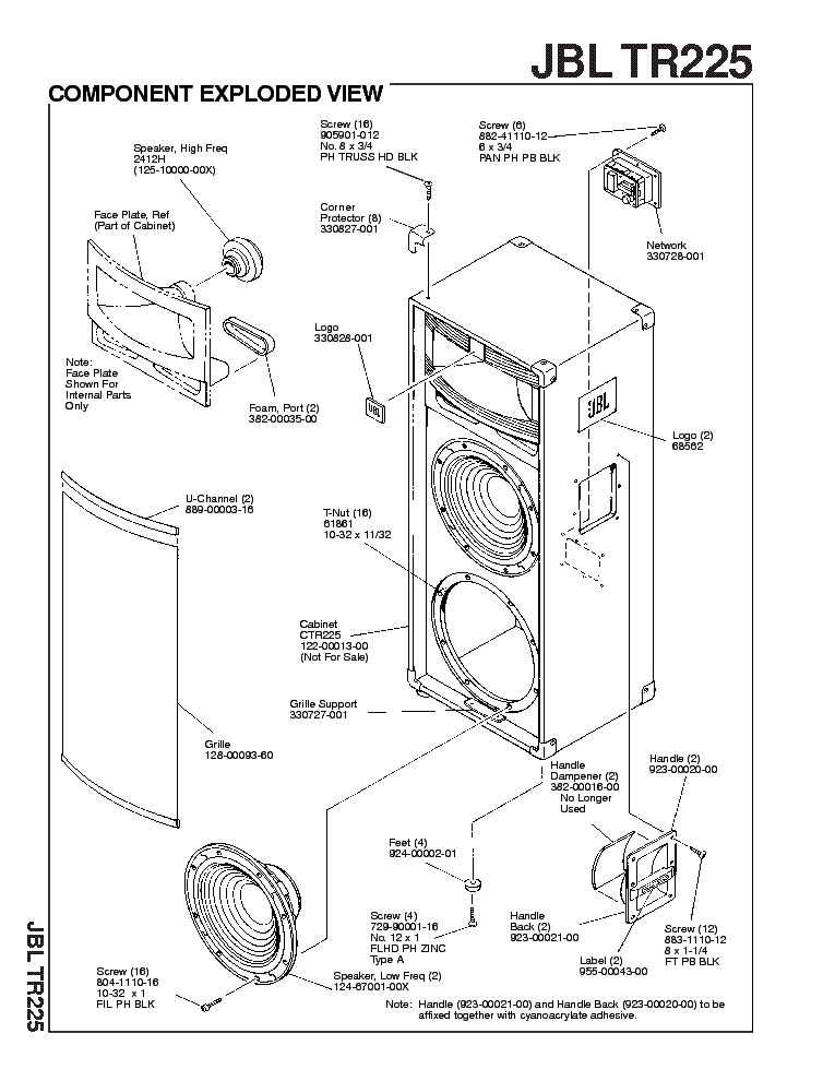 JBL TR225 SM service manual (2nd page)