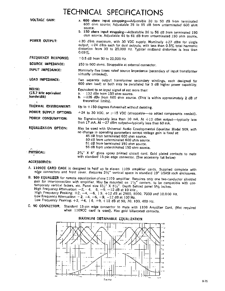 JBL UREI 1109 509 service manual (2nd page)