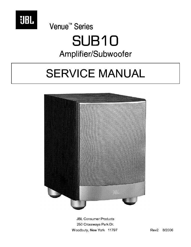 JBL VENUE SUB10 SM service manual (1st page)