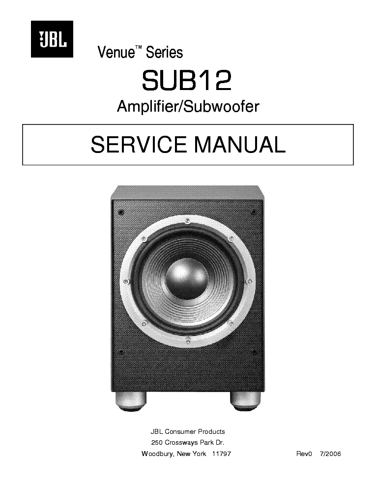 JBL VENUE SUB12 SM service manual (1st page)