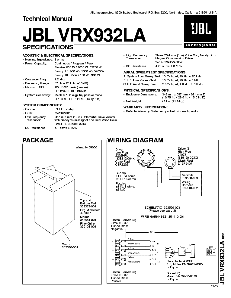 JBL VRX932LA service manual (1st page)