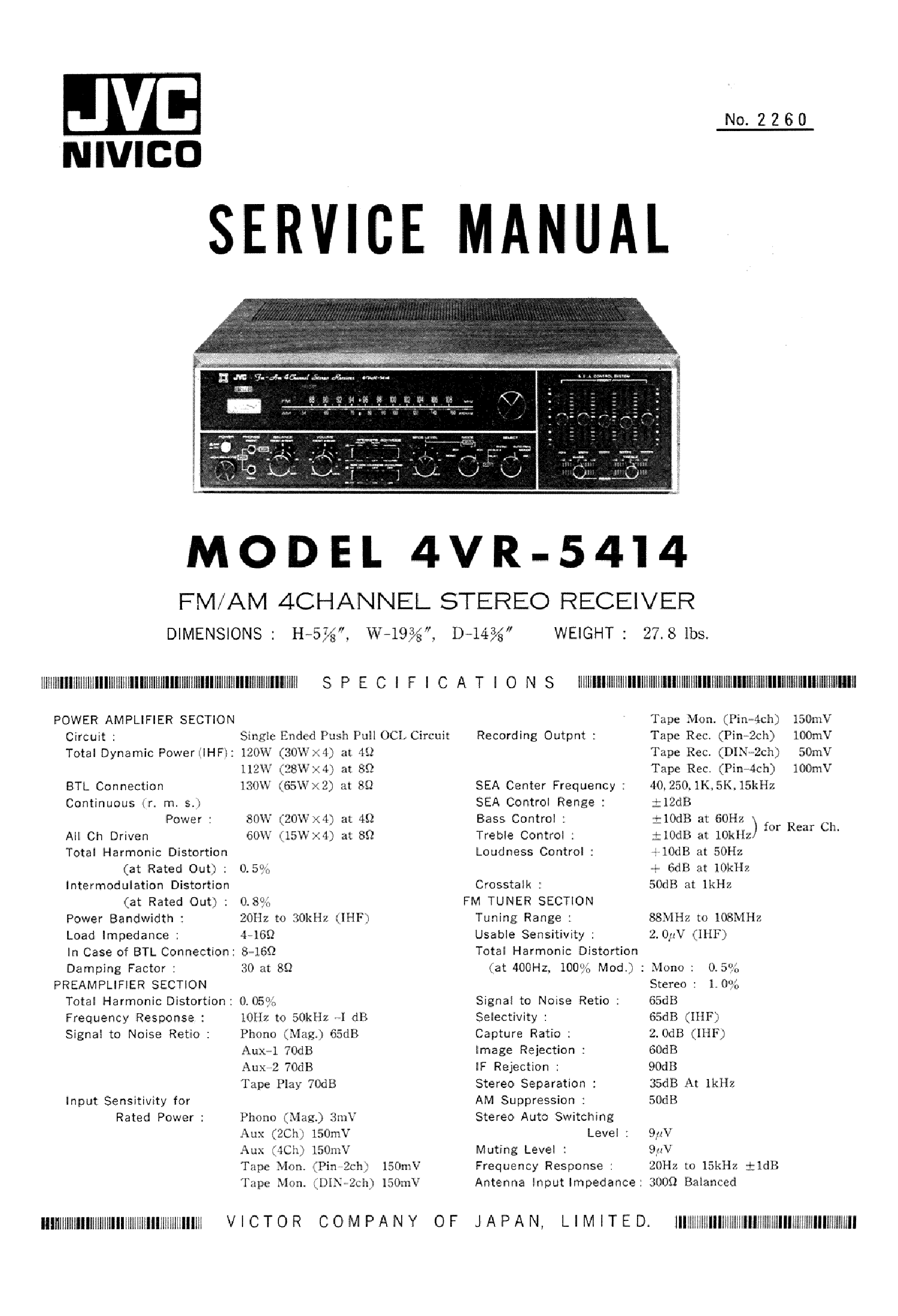 JVC 4VR-5414 SM service manual (2nd page)