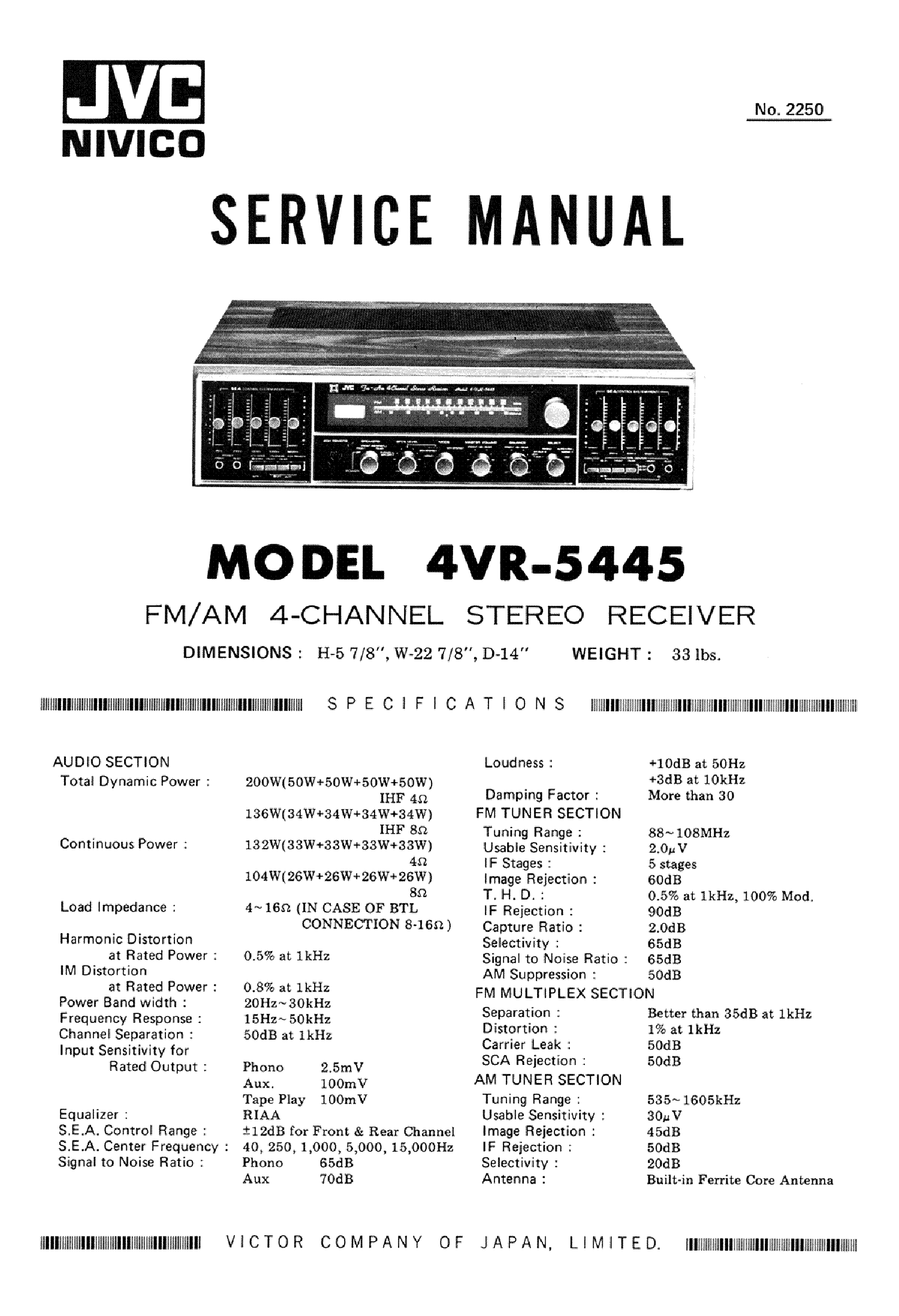 JVC 4VR-5445 service manual (2nd page)