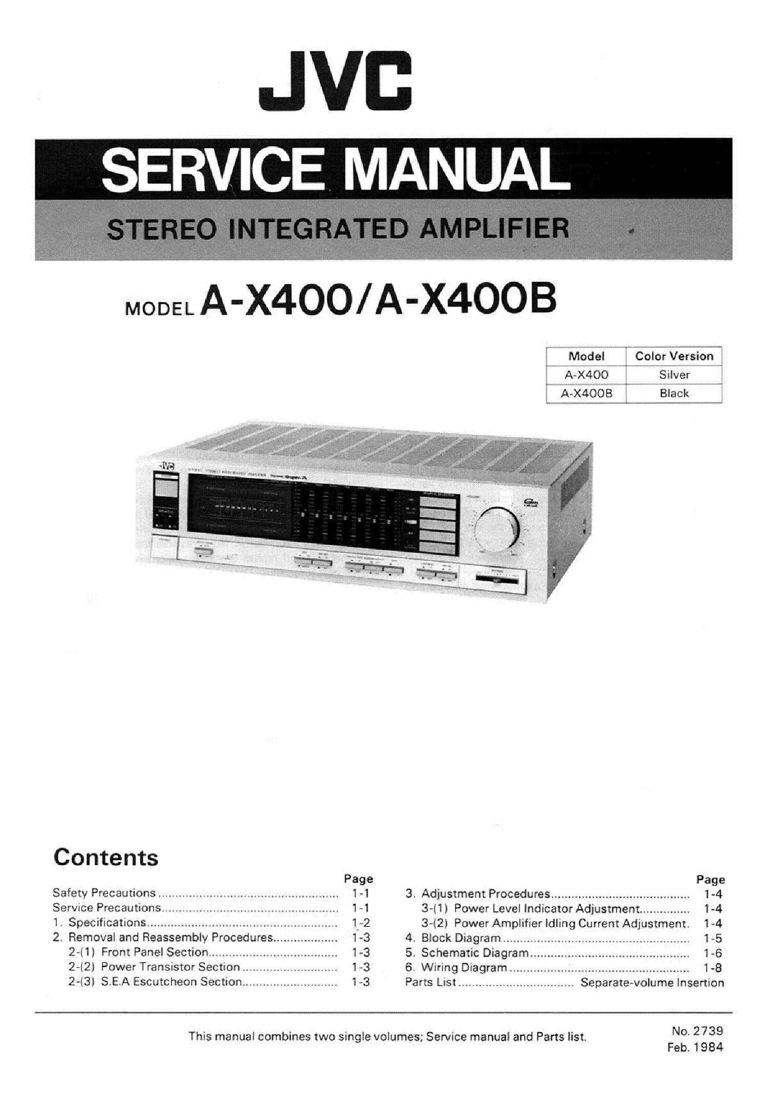 JVC AX-400 AX-400B INTEGRATED AMPLIFIER service manual (2nd page)