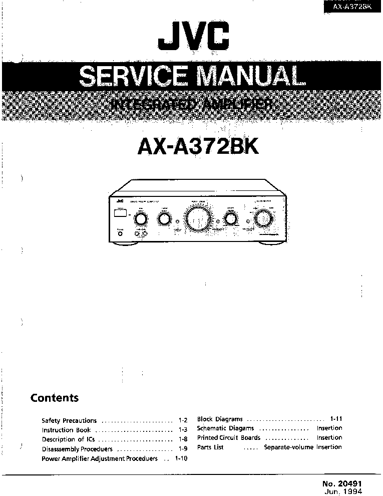 JVC AX-A372BK service manual (1st page)