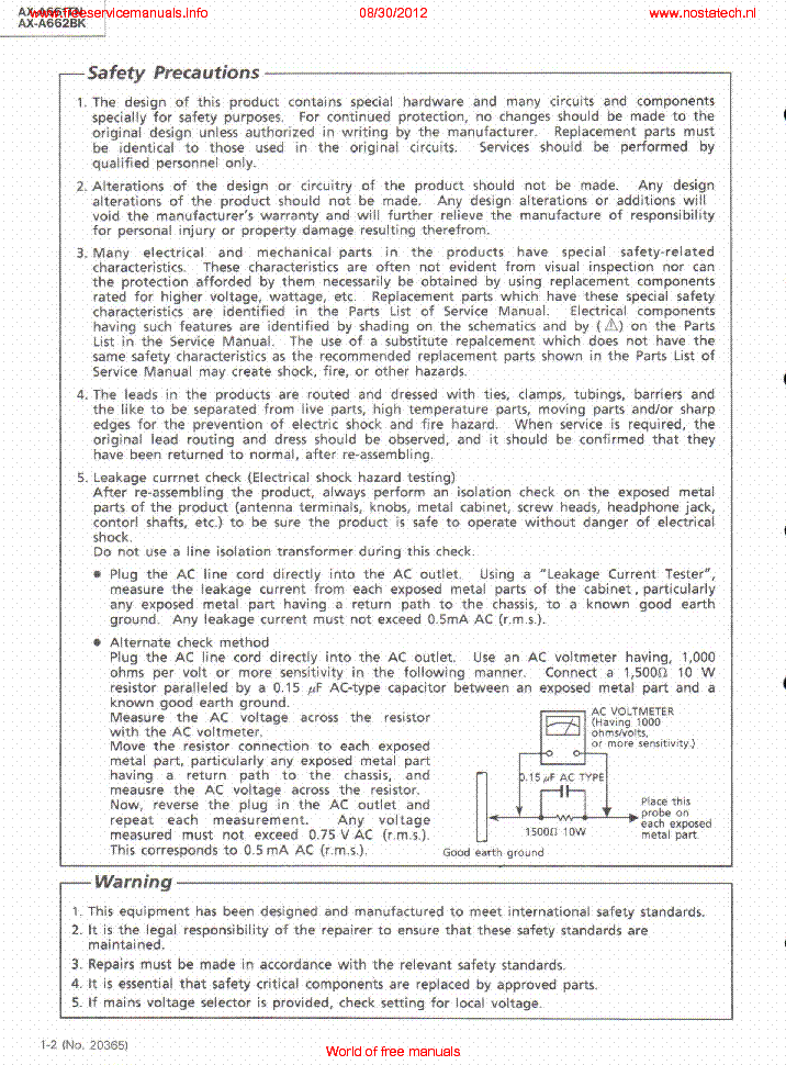 Jvc Ax A661tn Ax A662bk Sm Service Manual Download Schematics Eeprom Repair Info For Electronics Experts