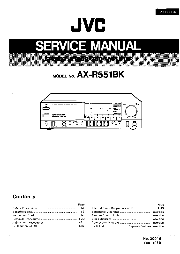 JVC AX-R551BK service manual (1st page)