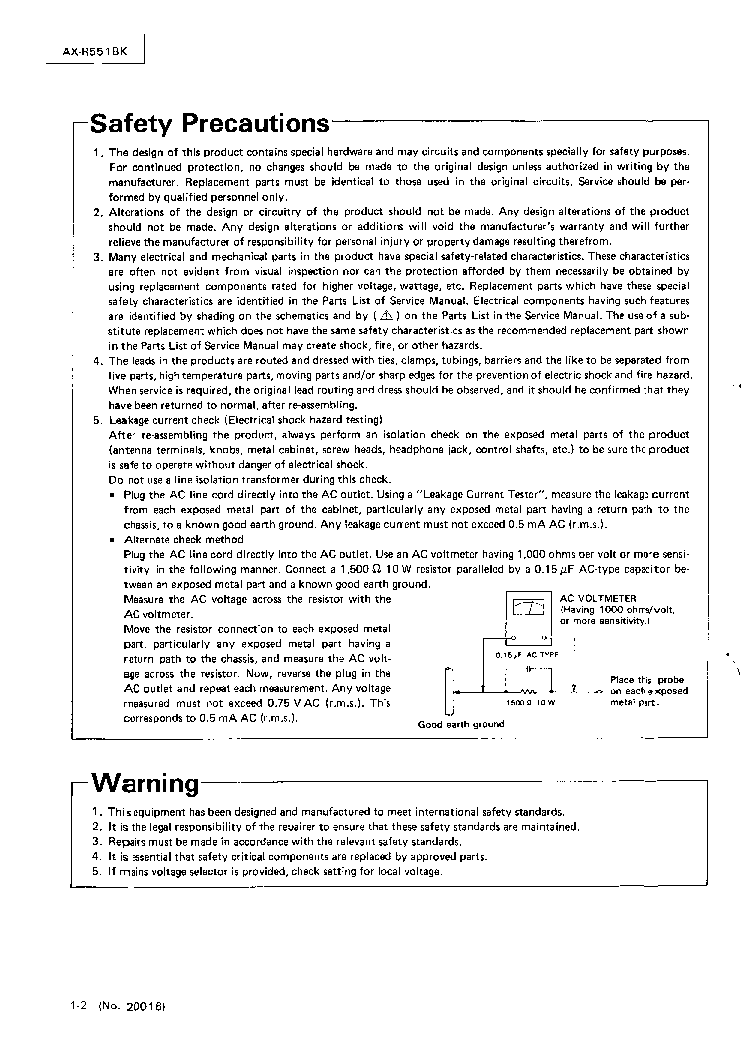JVC AX-R551BK service manual (2nd page)