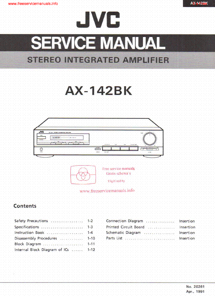 JVC AX142BK service manual (1st page)