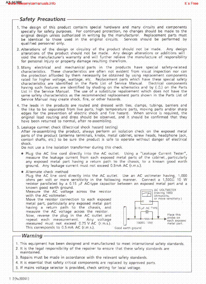 JVC AX142BK service manual (2nd page)