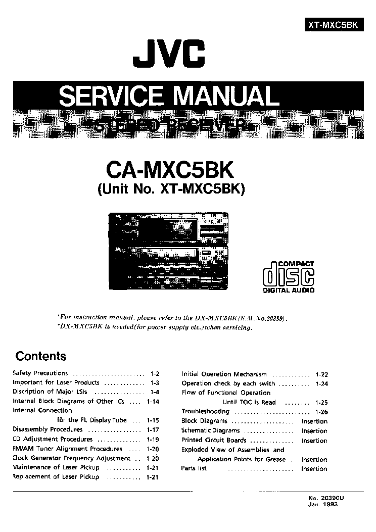 JVC CA-MXC5BK service manual (1st page)