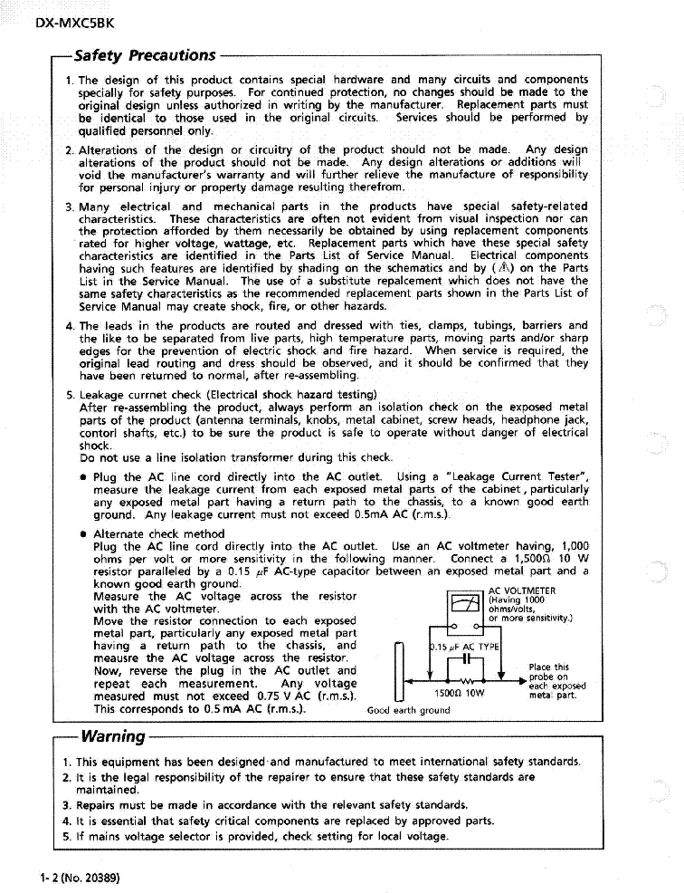 JVC CA-MXC5BK DX-MXC5BK SM service manual (2nd page)