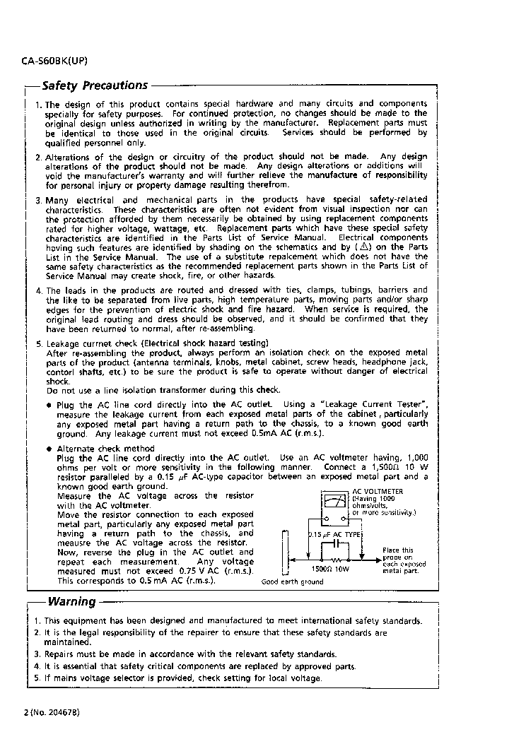 JVC CA-S60BK service manual (2nd page)