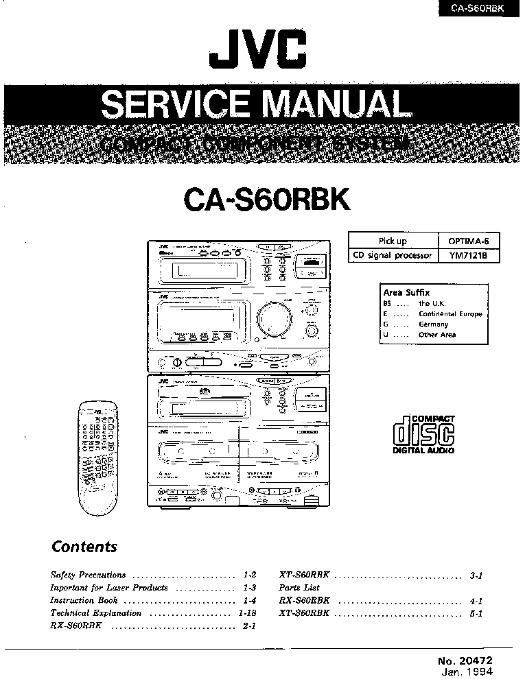 JVC CA-S60RBK service manual (1st page)