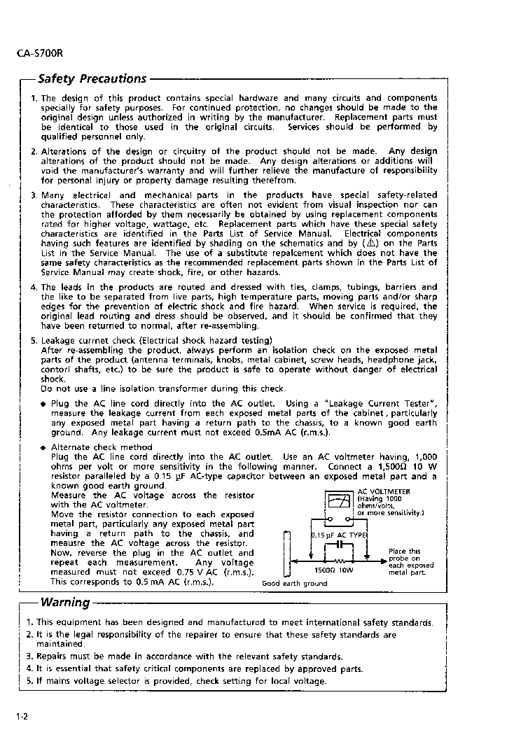 JVC CA-S700 service manual (2nd page)