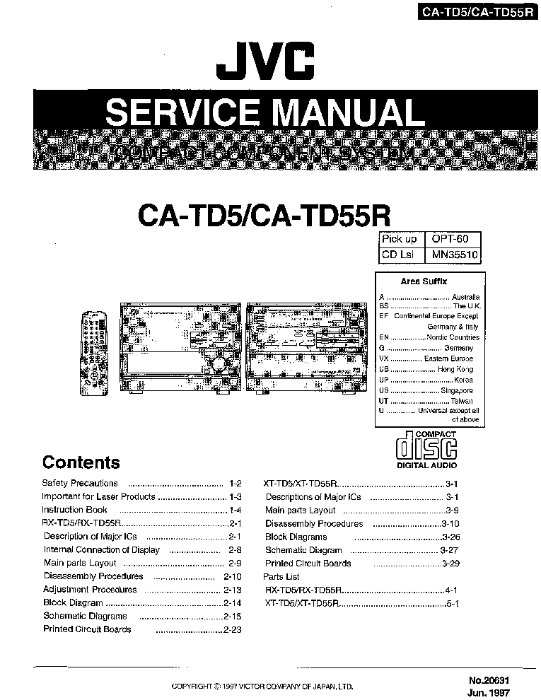 JVC CA-TD5 TD55R SM service manual (1st page)