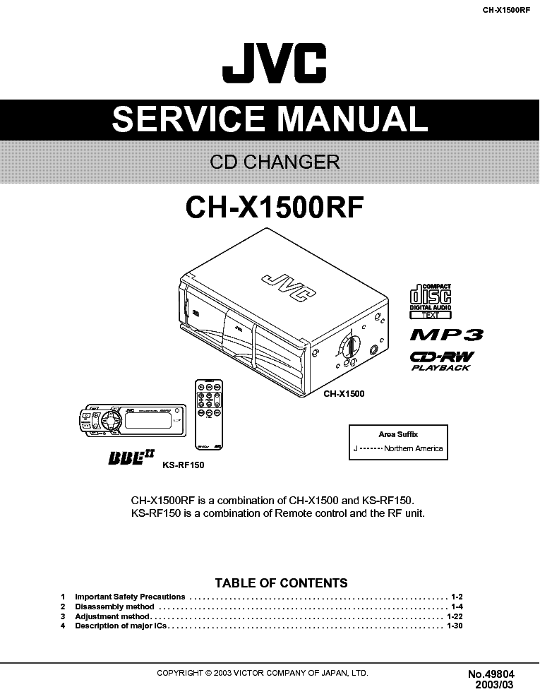 JVC CH-X1500RFCD service manual (1st page)