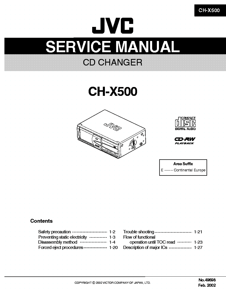 JVC CH-X500 service manual (1st page)