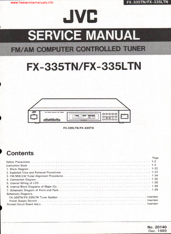 JVC FX-335TN FX-335LTN service manual (1st page)