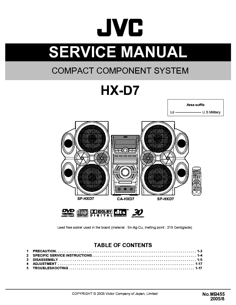 JVC HX-D7 SM service manual (1st page)