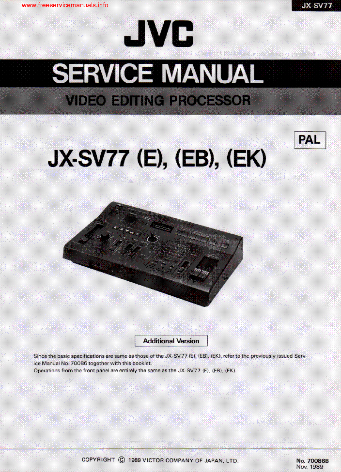 JVC JX-SV77 service manual (1st page)