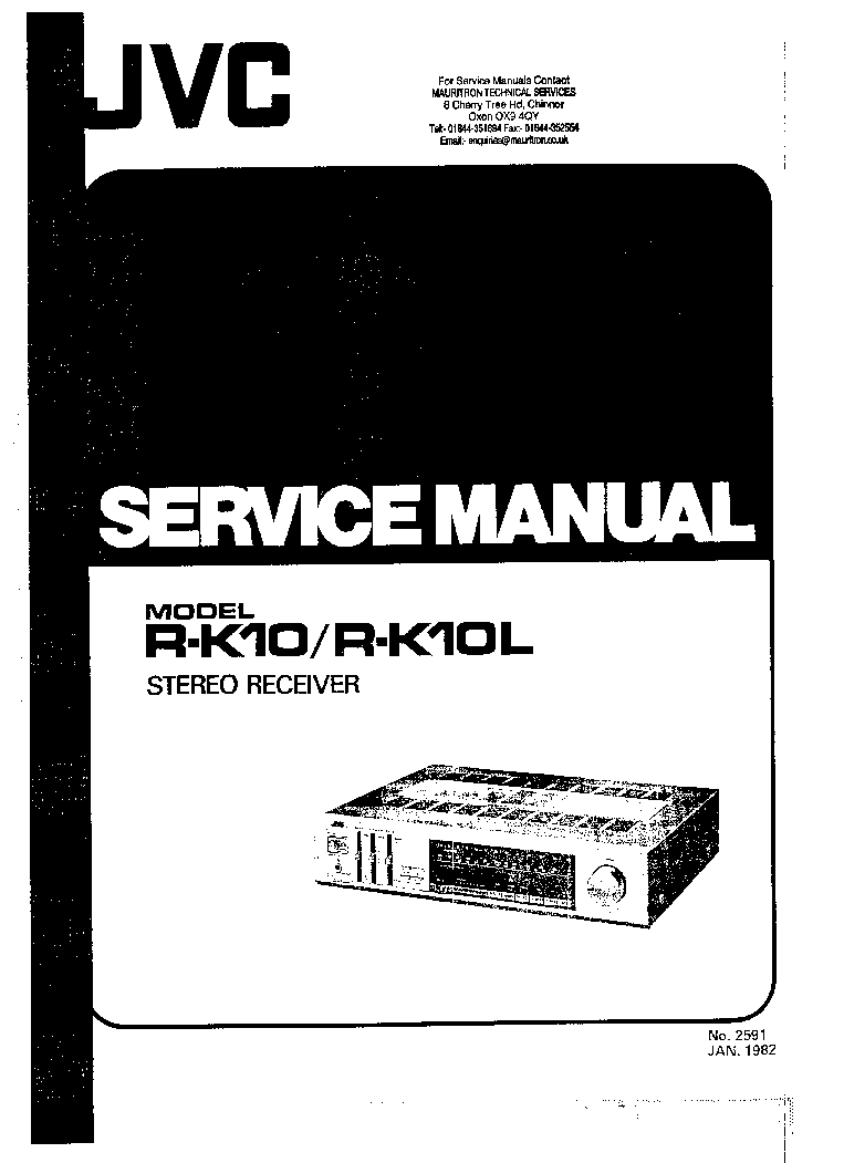 JVC K10 R-K10L 2X30W STEREO RECEIVER 1982 SCH service manual (1st page)
