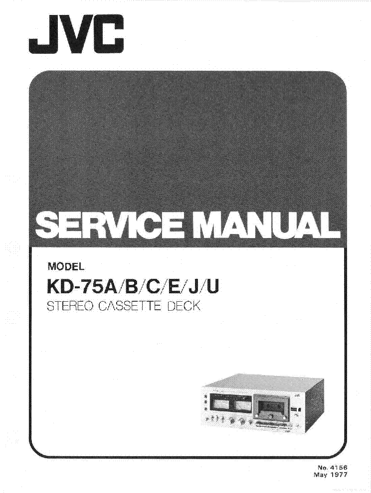 JVC KD-75A CASSETTE DECK service manual (1st page)