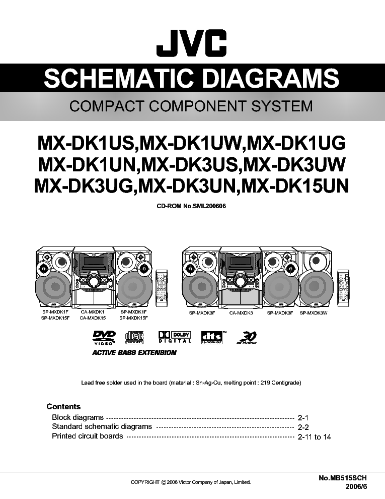 JVC MX-DK1US UW UG UN DK3US UW UG UN DK15UN SCH service manual (1st page)