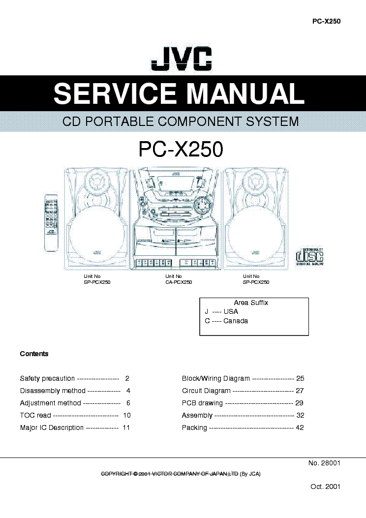 JVC PC-X250 service manual (1st page)